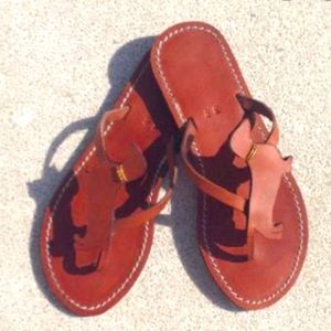 Anvali Dachsund Doxie Dog Leather Flip Flops Shoes